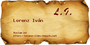 Lorenz Iván névjegykártya