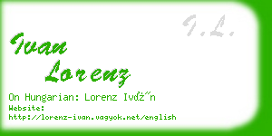 ivan lorenz business card